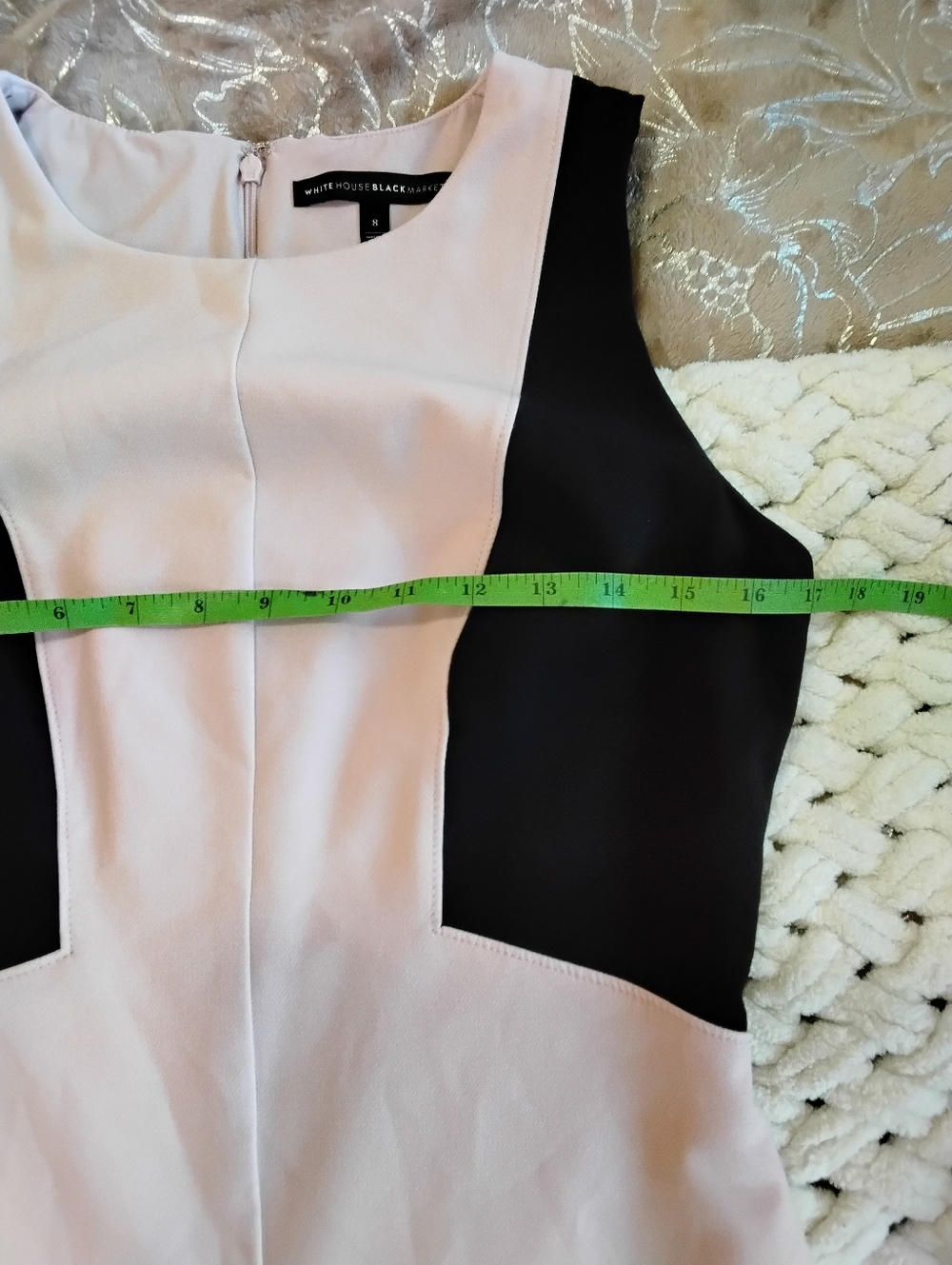 White House Black Market Pink & Black Slimming Colorblock Sheath Dress Size 8 - Picture 5 of 6